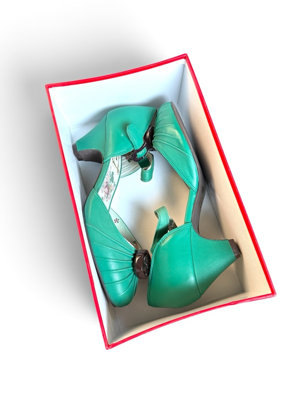 Anthropologie Turquoise Mary Jane Heels with Medallion - Picture 8 of 10